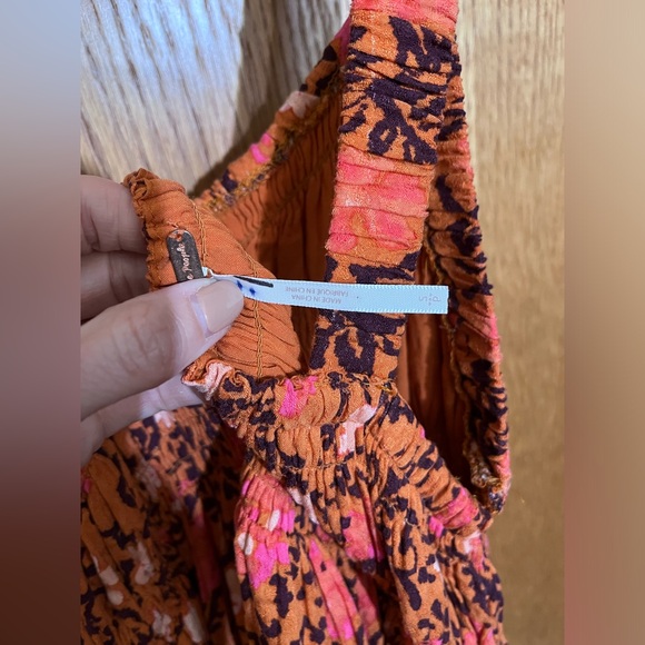 FREE PEOPLE Sz S GLOW UP MAXI DRESS IN BURNT ORANGE - Picture 6 of 6